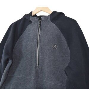 Hurley x Nike Fabric Hoodie M Half Zip Black Gray Surf Skate Streetwear